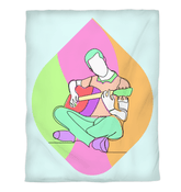 Man Playing Guitar Line Art Duvet Cover - Beyond T-shirts